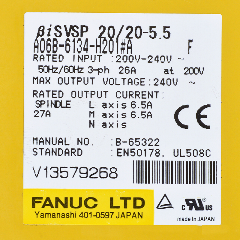 Big discounting Fanuc Sensor - Fanuc drives A06B-6134-H201#A Fanuc BiSVSP 20/20-5.5 – Weite detail pictures